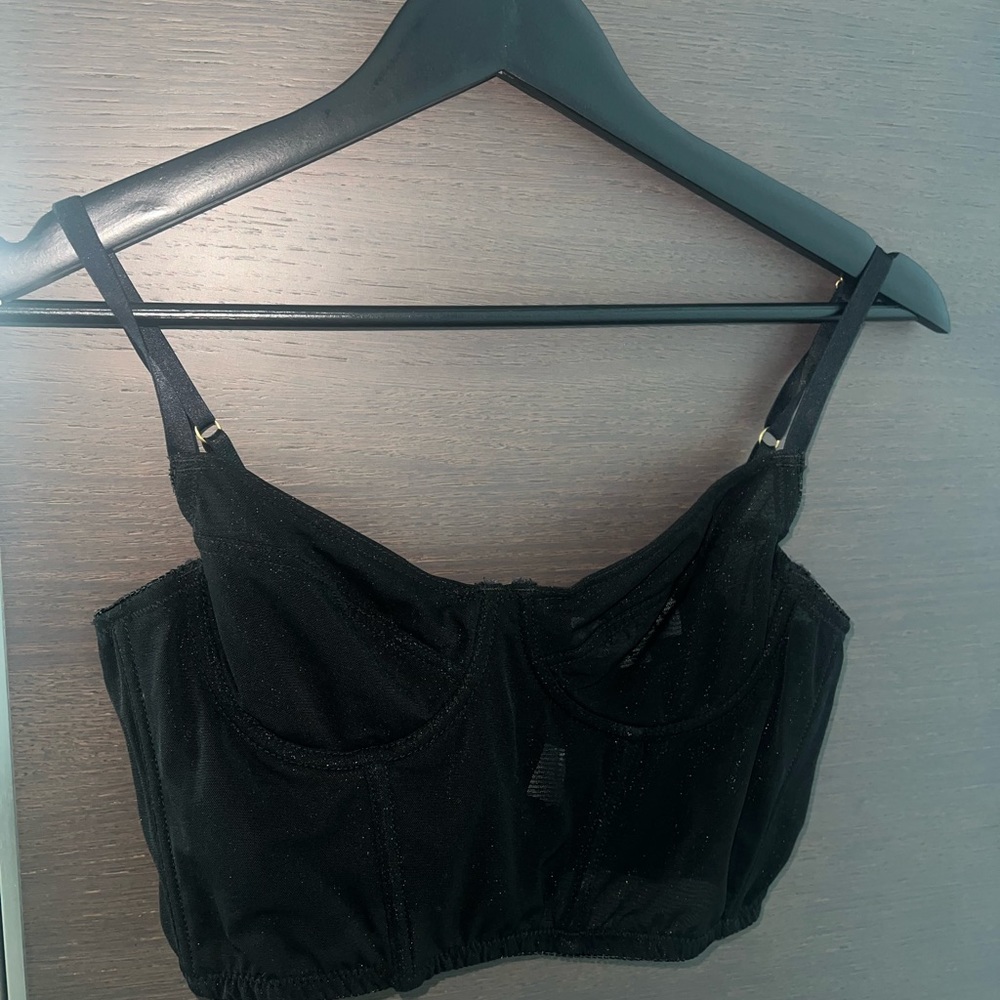 Mesh black corset top size S